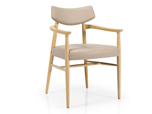 Деревянный мягкий стул с подлокотниками