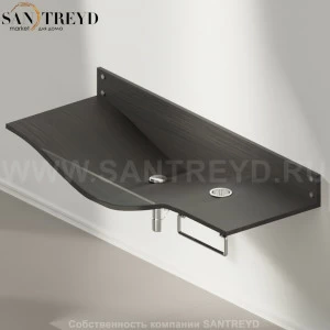 AGAB035000DXRW Подвесная раковина настенная прямоугольная Agape  черная