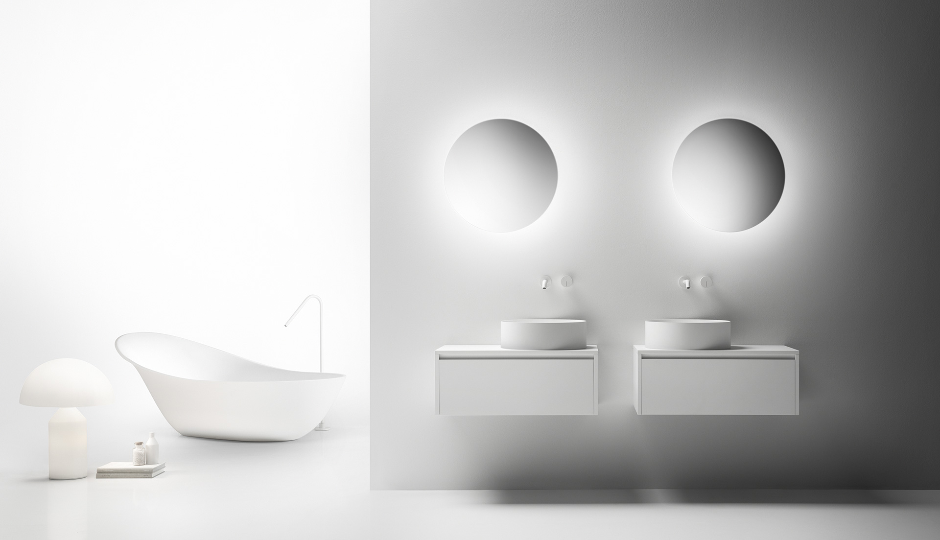 Fontana WF2 Круглая раковина со столешницей Falper  - Вид №1