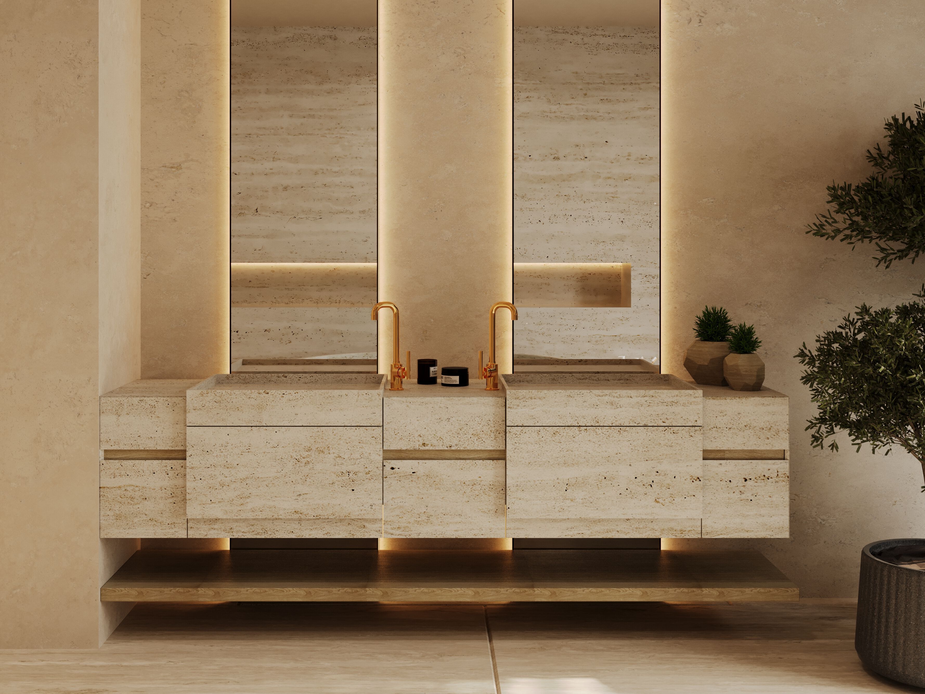 Подвесной умывальник из натурального камня Davani Parallel ARCH-00073870 - Вид №4