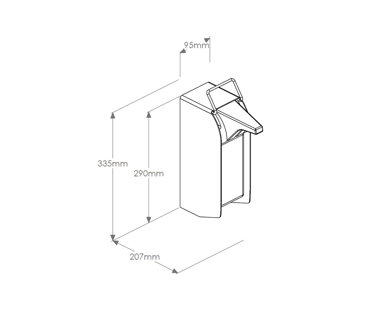 D10A Бесконтактный автоматический дозатор дезинфицирующего средства емкостью 1000 мл, металлический Merida  - Вид №1