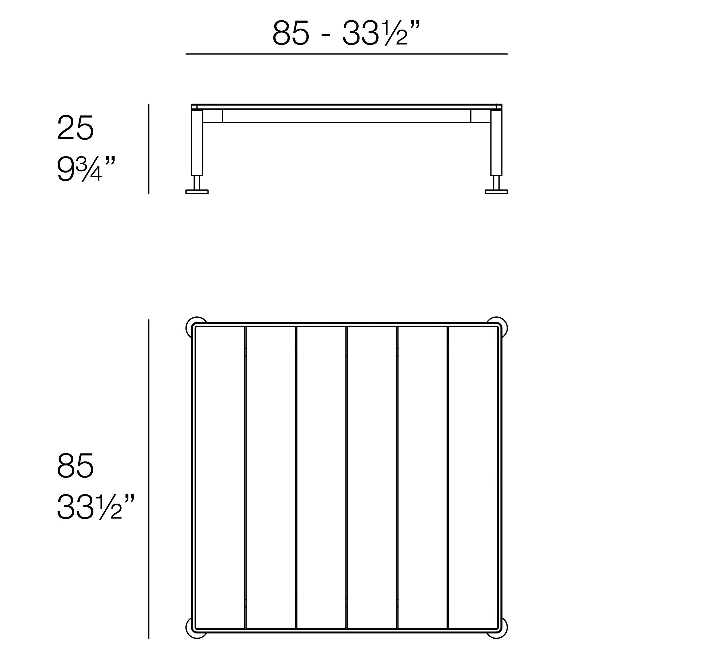 Алюминиевый квадратный садовый стол Vondom Hamptons ARCH-00114719 - Вид №7