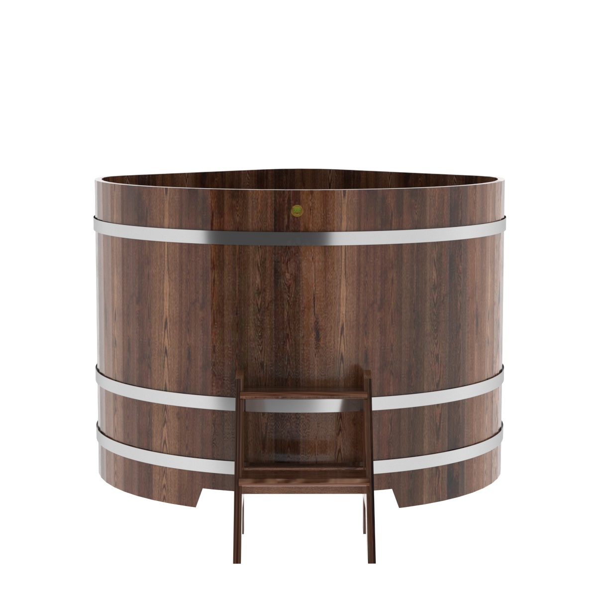 1242 Купель угловая из лиственницы 1,37х1,37х1,1 морёная премиум Alyarus  - Вид №3