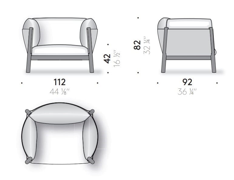 Тканевое кресло с подлокотниками DE PADOVA Як ARCH-00039412 - Вид №2