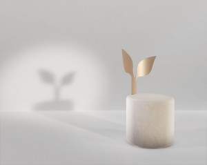 Secolo Ivy Мягкий пуф со спинкой Плющ из сатинированной стали