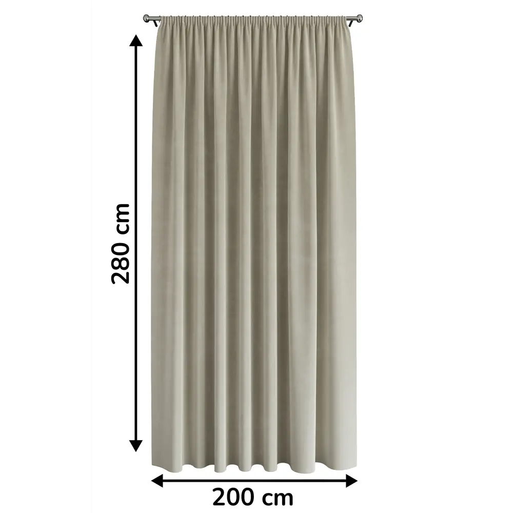 Штора Miamoza Silky бархатная бежевая 200x280 см на ленте 89427084 STLM-1584065 - Вид №2