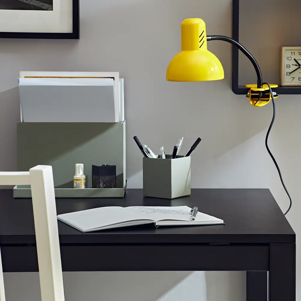 Рабочая лампа настольная Семь огней Эйр на прищепке 1 лампа Е27 цвет жёлтый STLM-2155991 - Вид №11