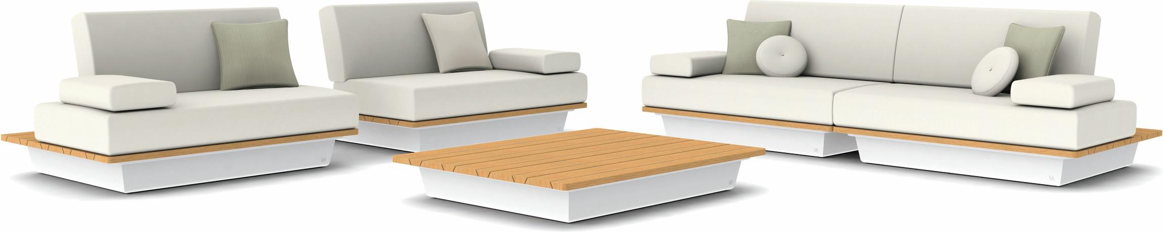 MNST1041 Concept 3 белый столешница из дерева iroko Manutti Air