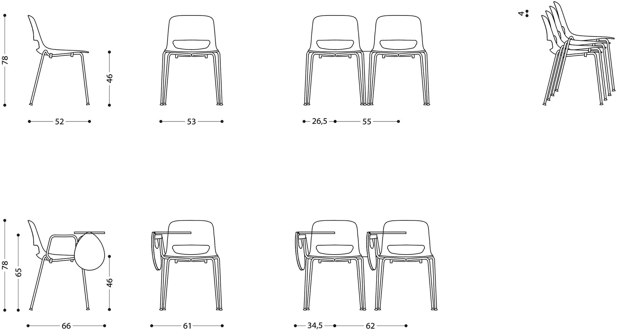 LAMM Стул полипропиленовый для залов ожидания Lucky sun-id-1457841 - Вид №3