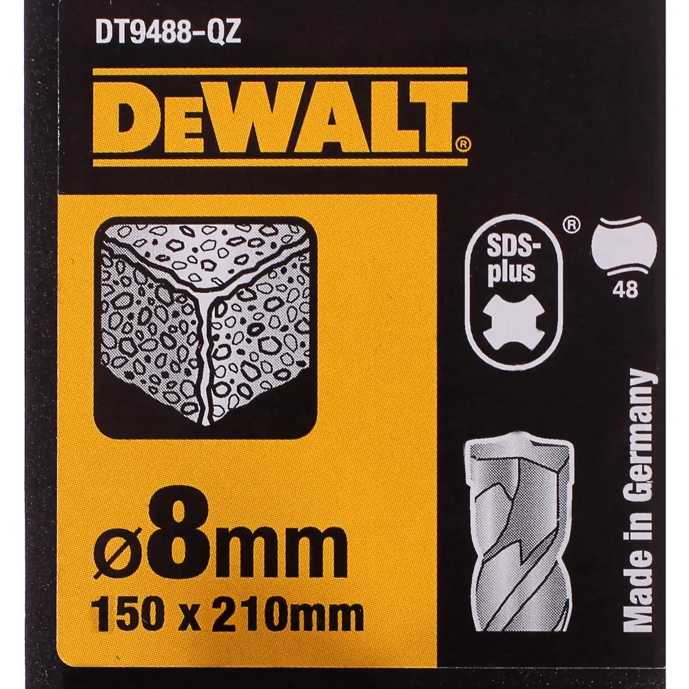 Бур по бетону SDS-plus 8х150х210 мм DeWalt DT9488 81990659 STLM-2160322  - Вид №3