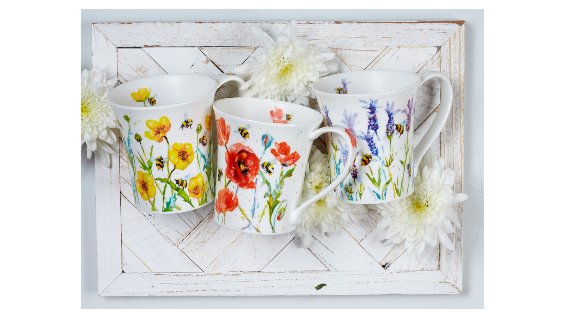 10675866 Dunoon Кружка Dunoon Пчелы и лаванда.Джура 210мл, фарфор Фарфор костяной  - Вид №1