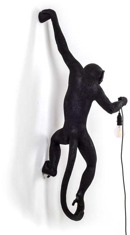 Seletti Настенный светильник из смолы The monkey lamp black sun-id-1477034 - Вид №1