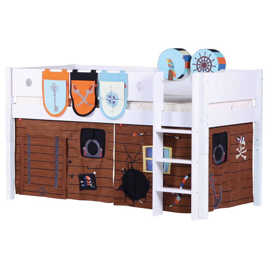 Кровать Flexa White с лестницей, 190 см, белая 801730840 - Вид №5