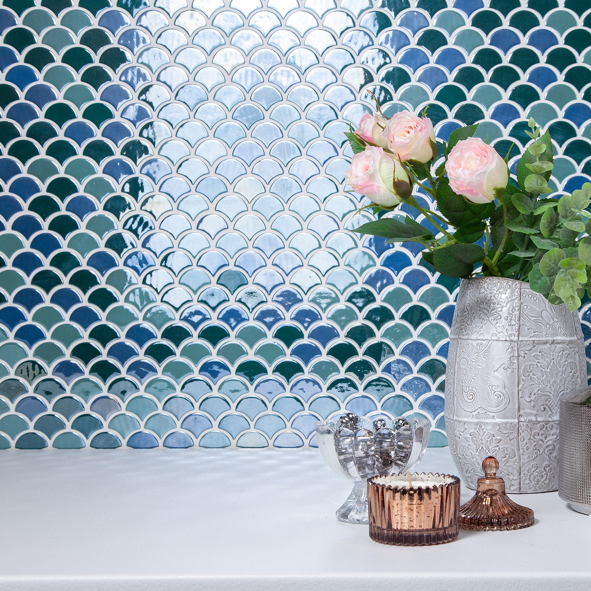 81956632 Мозаика стеклянная 31.7x30.7 см цвет зелёный SOUL Santreyd - Вид №6