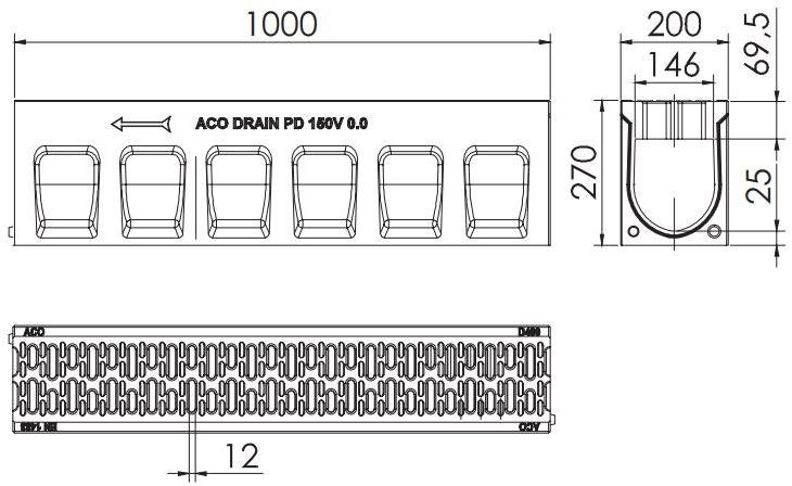 ACO PASSAVANT Канал дренажный из полимербетона Aco drain® monoblock pd 416986 - Вид №1