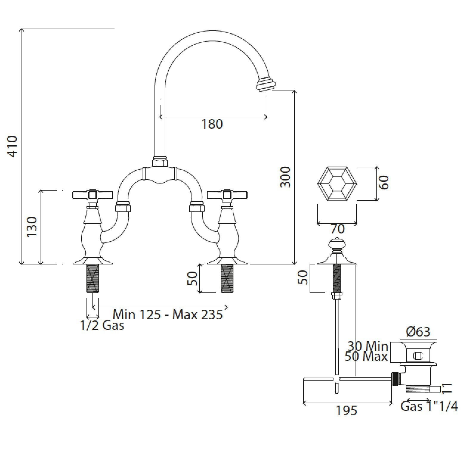 Смеситель для раковины с высокой палубой Park Avenue Crowe ARCH-00121751 - Вид №2