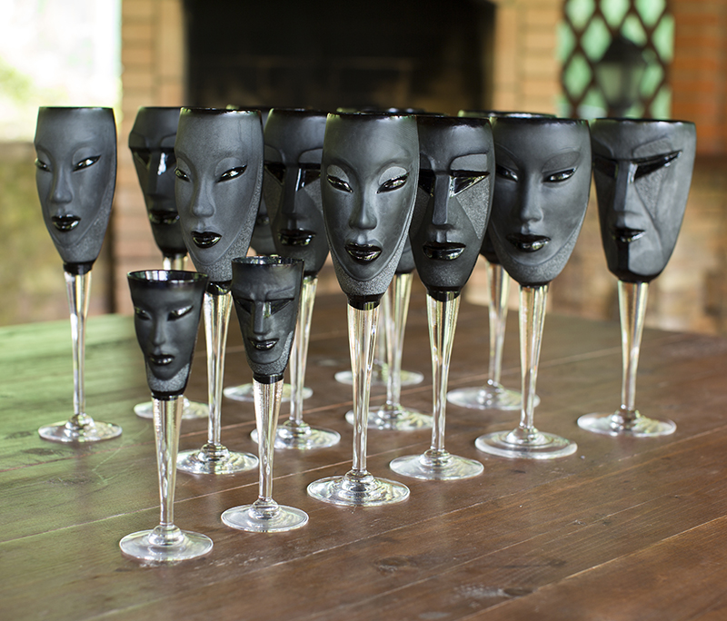 42035 Бокал из чёрного хрусталя "Кубик", Объём 250 мл., Высота – 250 мм. Maleras  - Вид №2