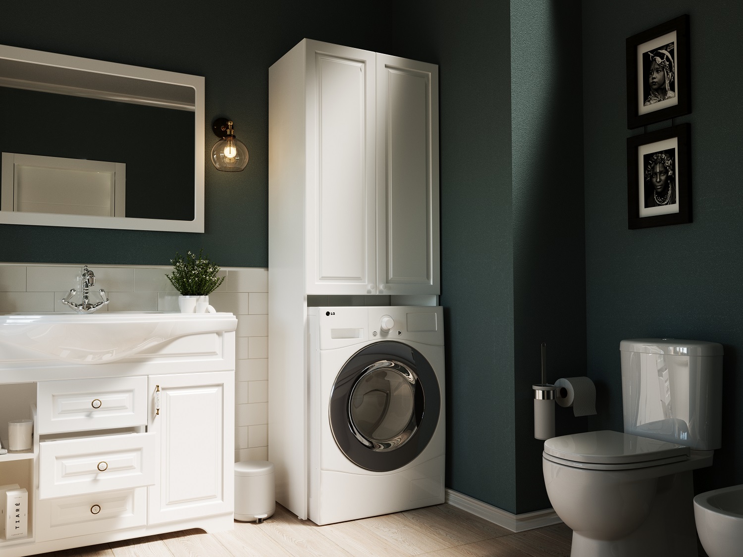 У79534 Шкаф Wall Classic 67 2д Белый глянец 1 Marka Wall - Вид №3