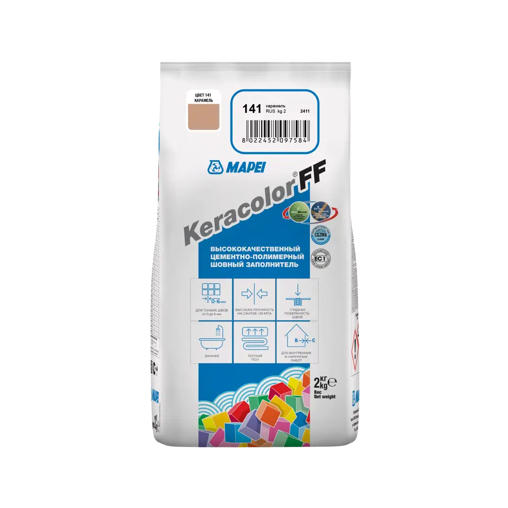 Затирка цементная MAPEI Keracolor FF 141 карамель для плитки и мозаики 81981440 STLM-0016530 - Вид №2