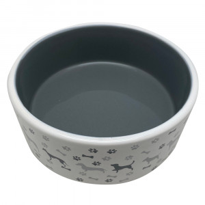 ПР0057305 Миска для животных Dogs & Paws серая керамическая 12,5х12,5х5см 350мл Foxie