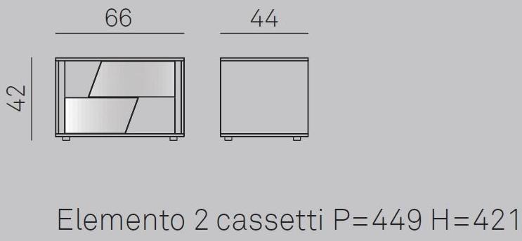 Gruppo Tomasella Прикроватная тумбочка из дуба с ящиками Kross sun-id-1429907 - Вид №2