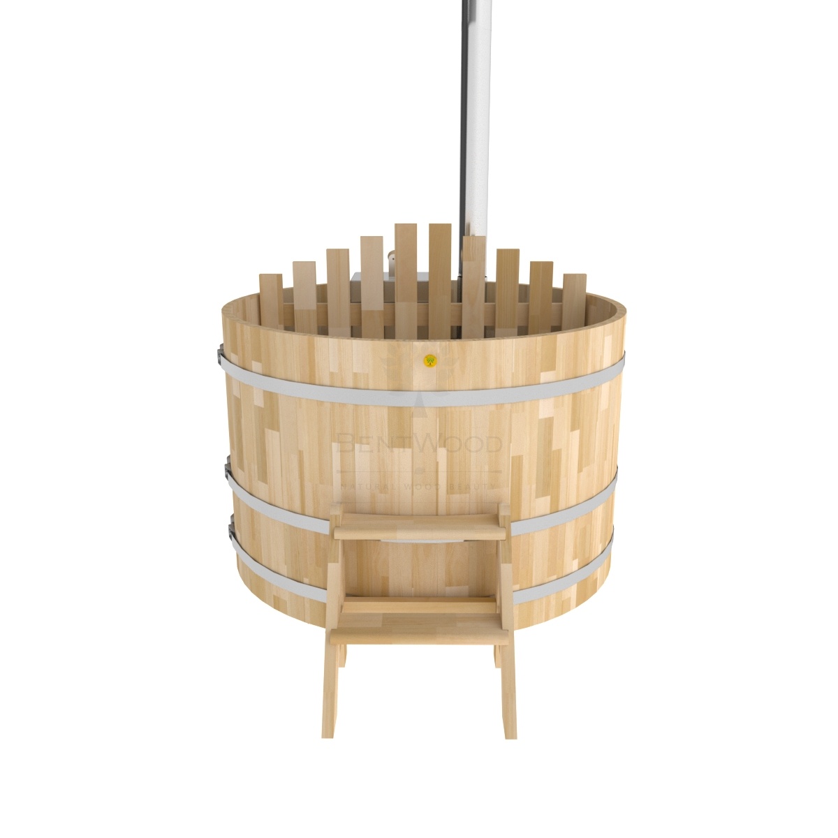 2107 Фурако из кедра D=1.5 с внутренней печкой. Высота 1,0м. Исполнение "Сращенная". Alyarus  - Вид №2