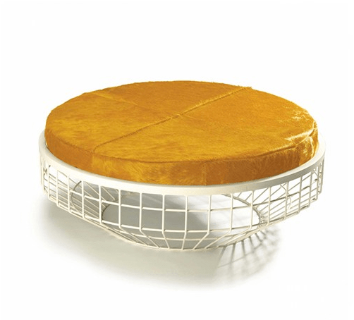 Mambo Unlimited Ideas Низкий круглый журнальный столик с обитой столешницей Air sun-id-1508620 - Вид №1