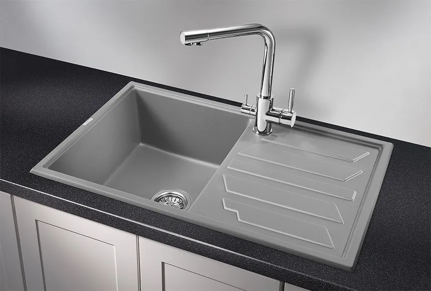 8002, АЛЮМИНИУМ, кухонная мойка, кварц GRANULA 8002-ST221