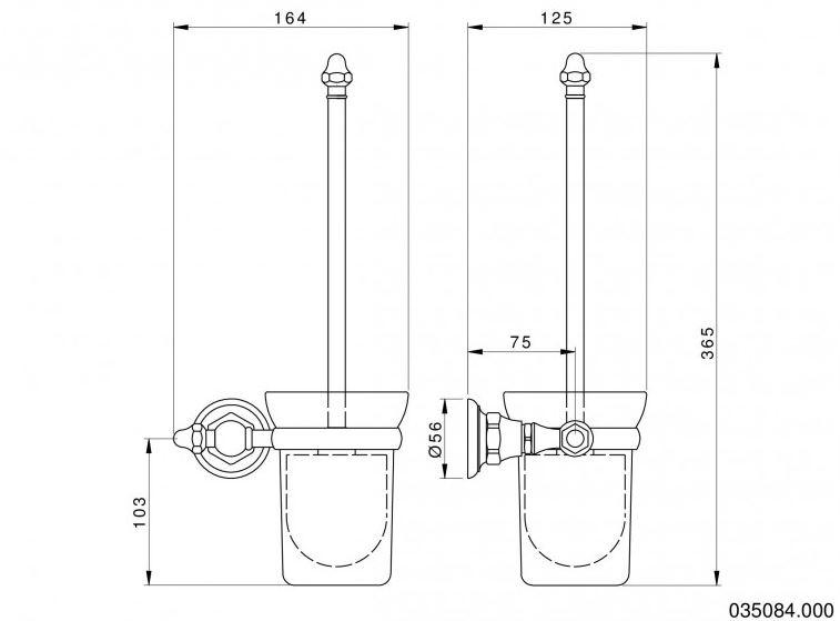 Bronces Mestre Ершик для унитаза настенный Retro 035084.000.50 - Вид №1