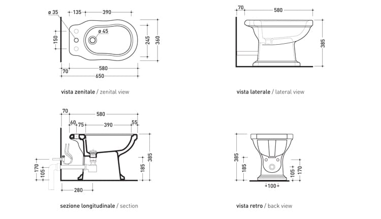 Керамические биде Ceramica Flaminia Efi ARCH-00130310 - Вид №4