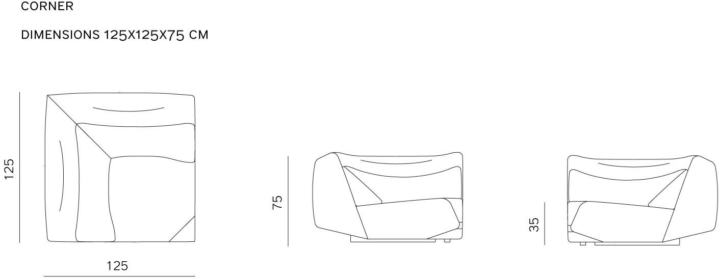prostoria Модульный тканевый диван с шезлонгом Absent sun-id-1445868 - Вид №13