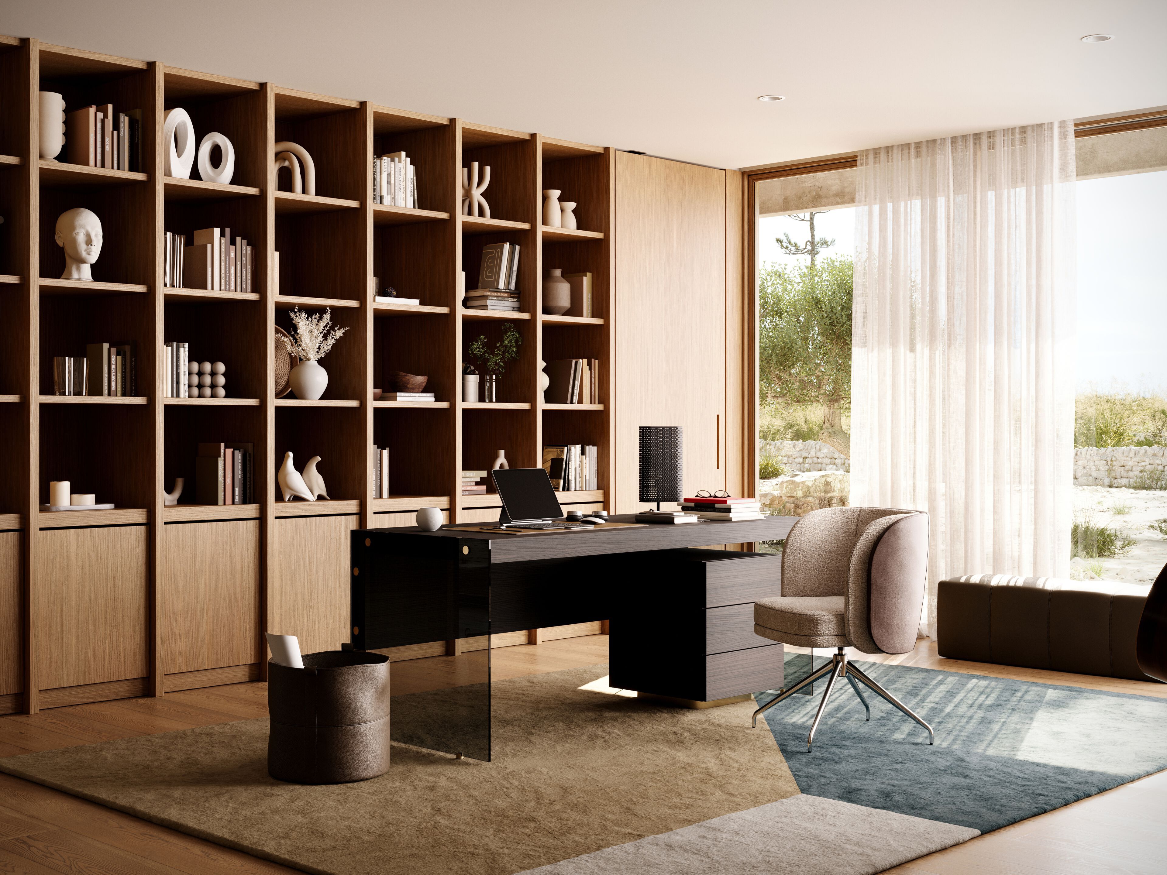 Прямоугольный стол из дерева и стекла Laskasas Essence ARCH-00144173 - Вид №3