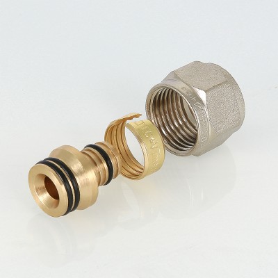 VTc.710.N.1604 Фитинг коллекторный обжимной для металлополимерной трубы Valtec 16 мм x 1/2"  - Вид №3