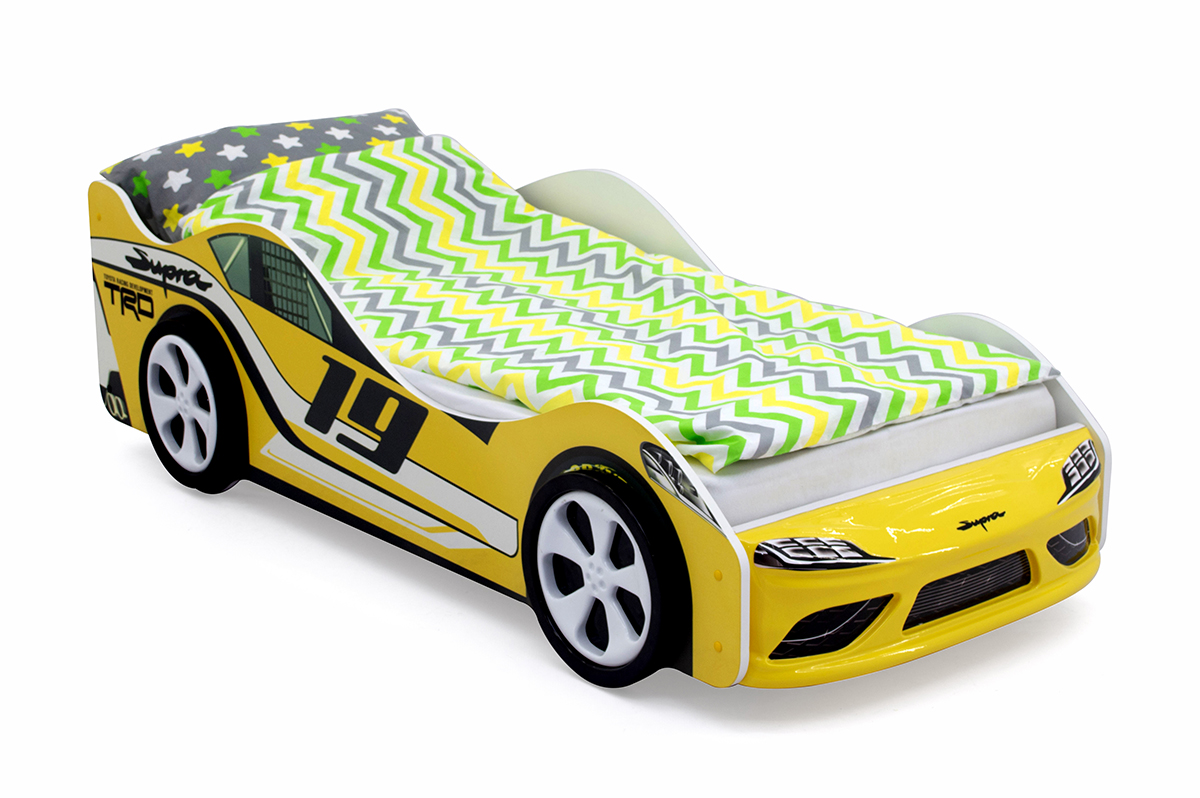 Детская кровать-машина желтая "Супра" БЕЛЬМАРКО  00-3873173 Желтый Santreyd  - Вид №1