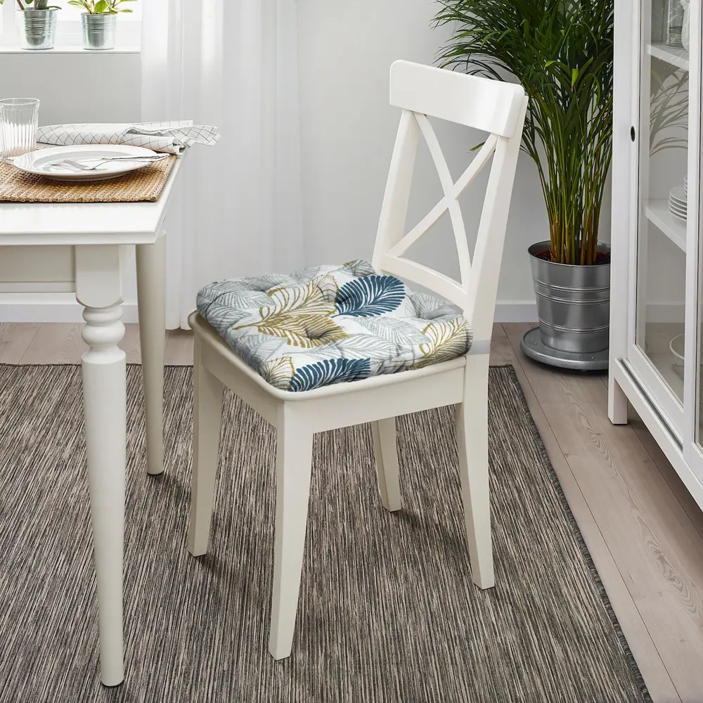 Сидушка с липучками Листья 40x35x6 см разноцветная LINEN WAY STLM-2201656 - Вид №3