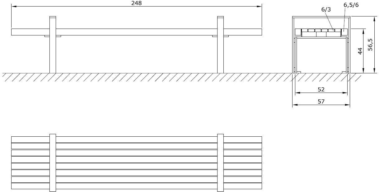 Euroform W Скамья из дерева с подлокотниками без спинки sun-id-1372279 - Вид №4