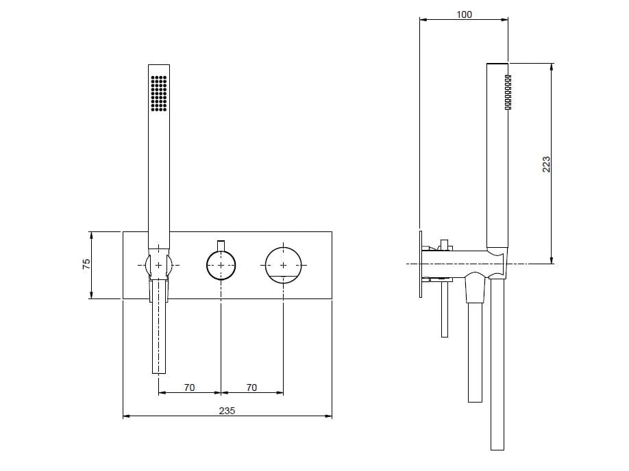Смеситель для душа из нержавеющей стали с ручным душем Rubinetterie Frattini Borgia ARCH-00101710 - Вид №2