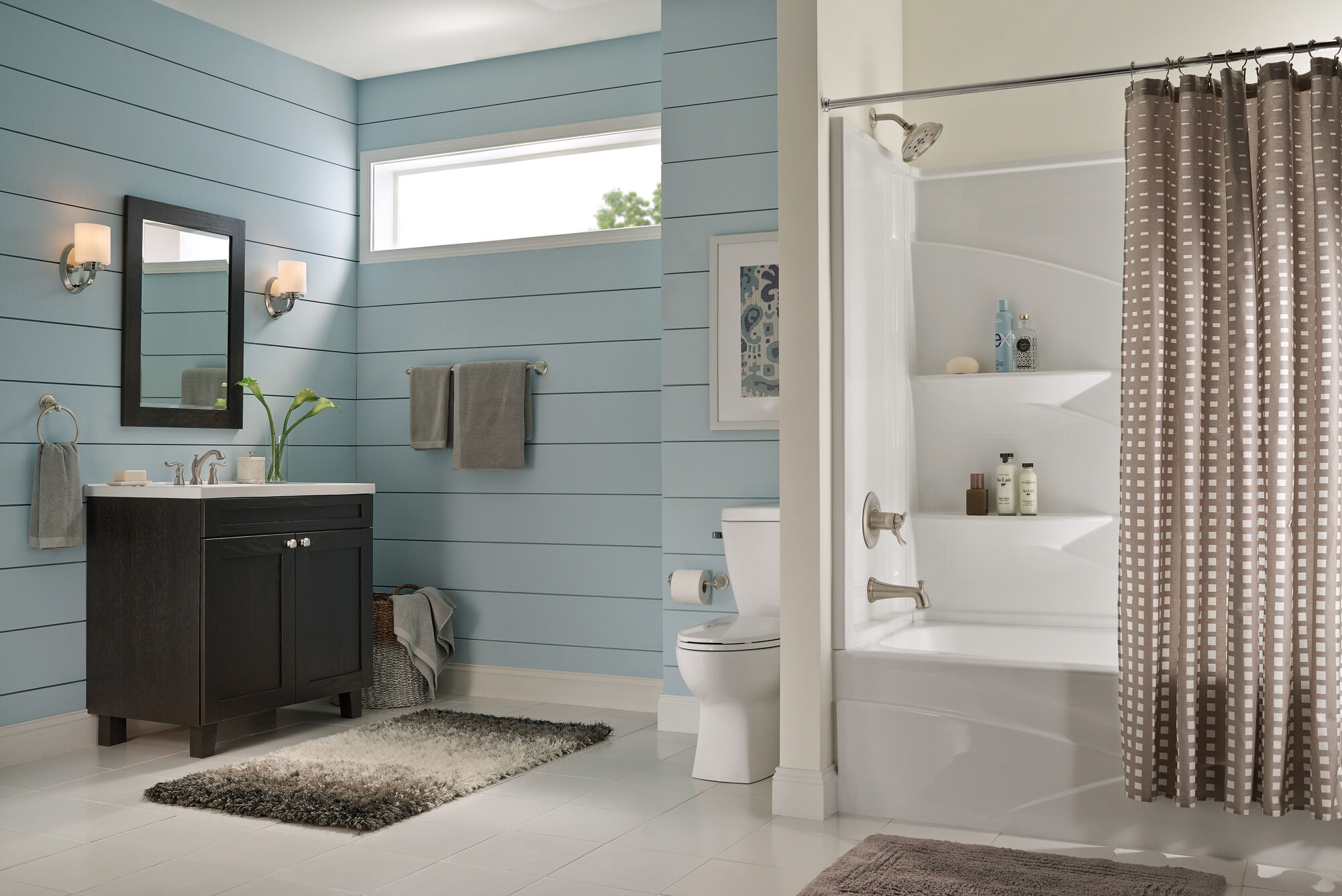 B66311-6032-WH Настенный комплект для ванны 60 "x 32" Delta Faucet Laurel Глянцевый белый - Вид №1