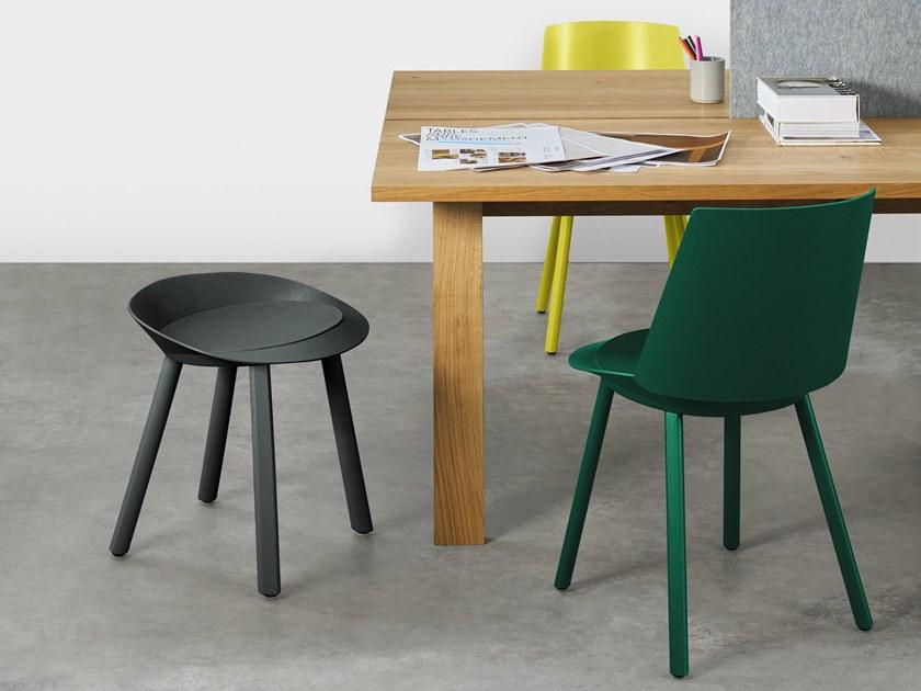 e15 Лакированный табурет из фанерованной древесины  St13  - Вид №3