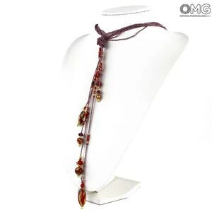4032 ORIGINALMURANOGLASS Ожерелье Дебора - с золотом - муранское стекло OMG 50 см