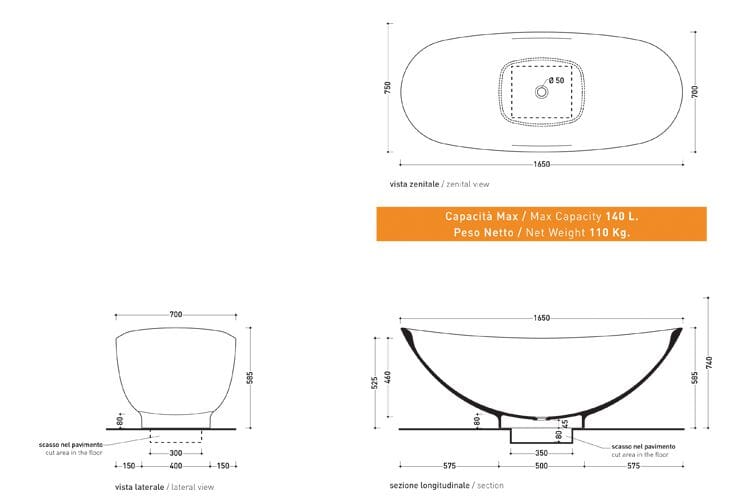 Овальная ванна из Каменаluce® Ceramica Flaminia ARCH-00105753 - Вид №6