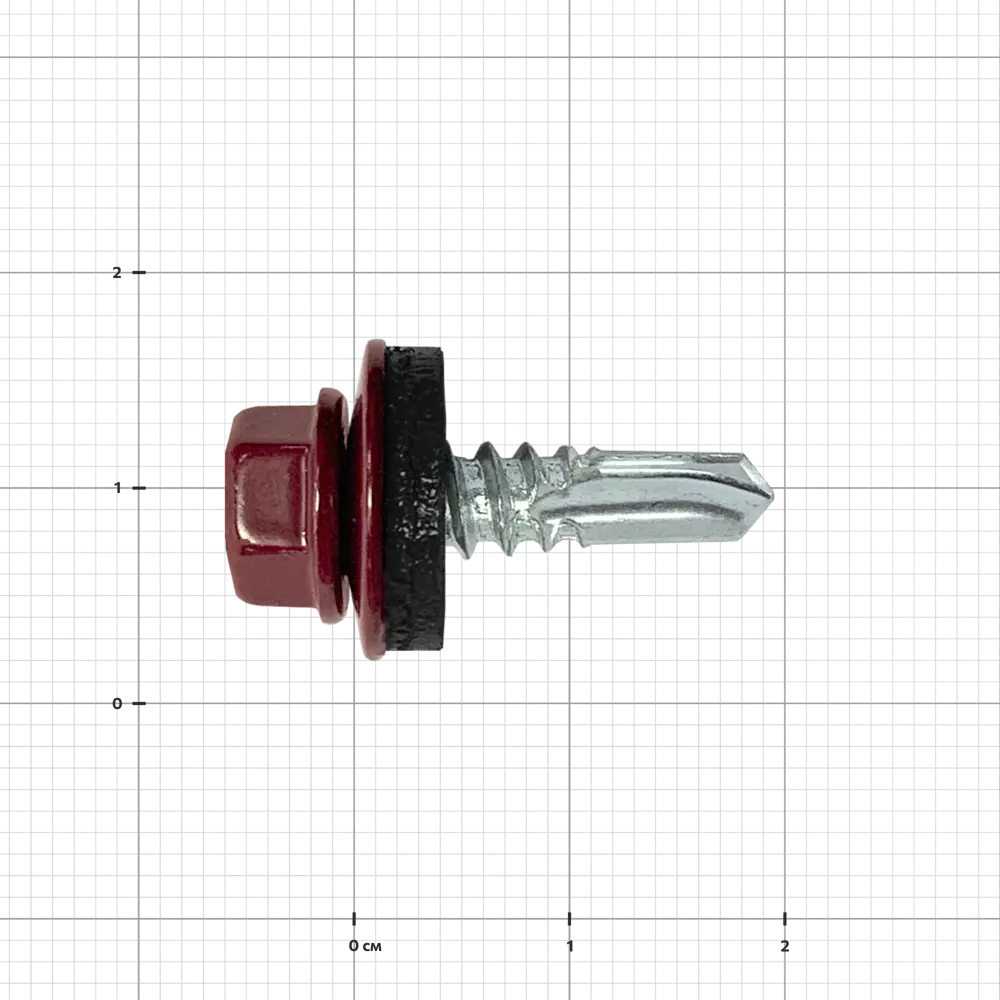 Саморезы кровельные по металлу DILWIS с пресс-шайбой RAL 3005 5.5x19 мм на вес STLM-2168378 - Вид №2