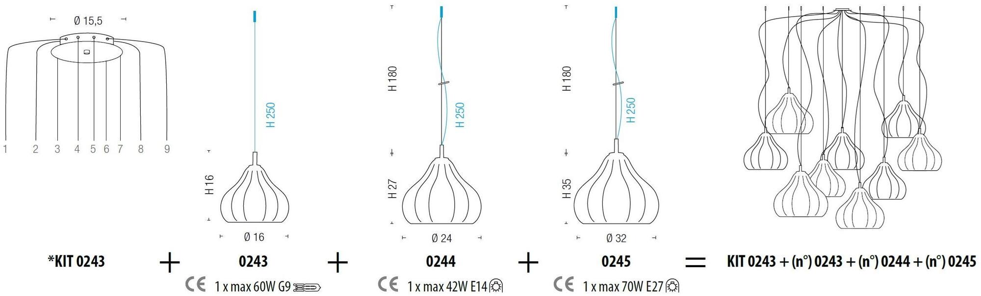 Sylcom Подвесной светильник из стекла Sphera 0240/0241/0242 - Вид №4