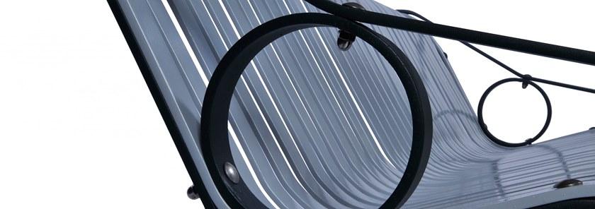 Euroform W Скамья металлическая с подлокотниками со спинкой Tulip 59m, 59m/10, 59m/20 - Вид №1