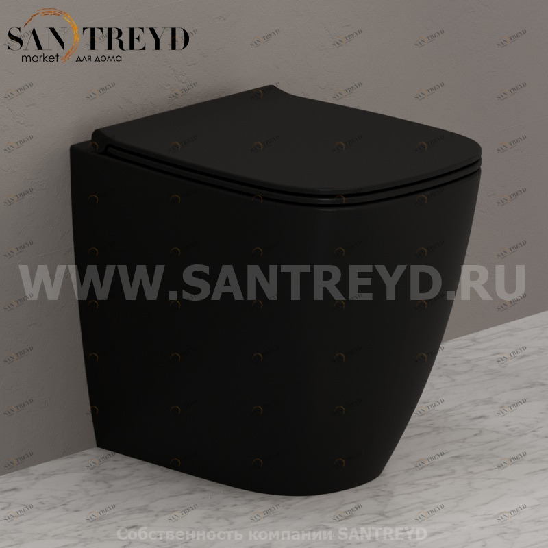 GN002AR Приставной унитаз напольный Черный Ceramica Globo GENESIS Италия