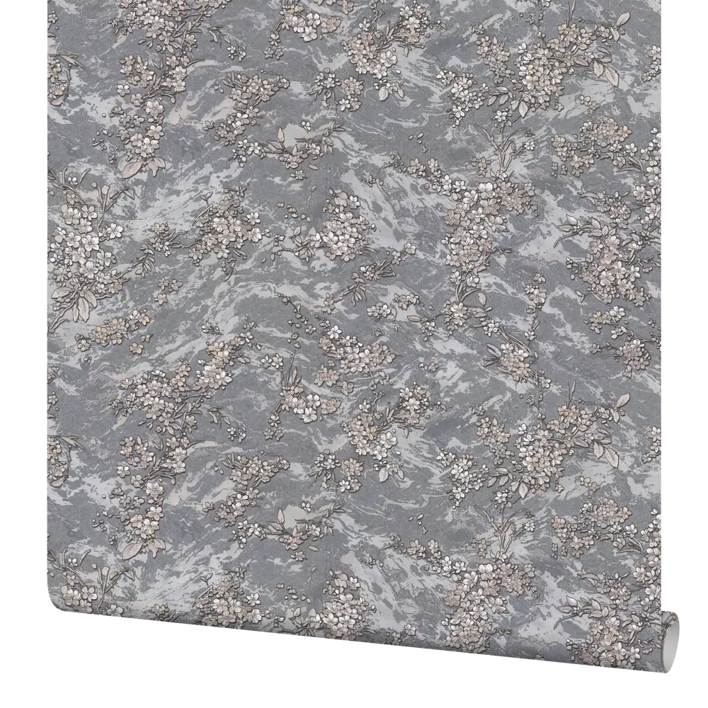 Обои флизелиновые Palitra Planet Lili темно-серые с текстурным рельефом 89373827 STLM-0819922