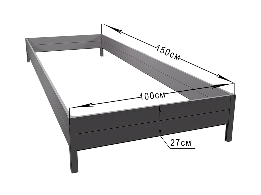 Грядка ПВХ 1,5 х 1 м, высота 27 см ГеоПластБорд GPBST-132