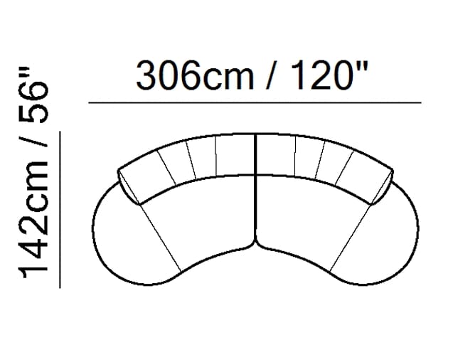 2-местный изогнутый тканевый диван Natuzzi Italia MELODY ARCH-00067992 - Вид №2