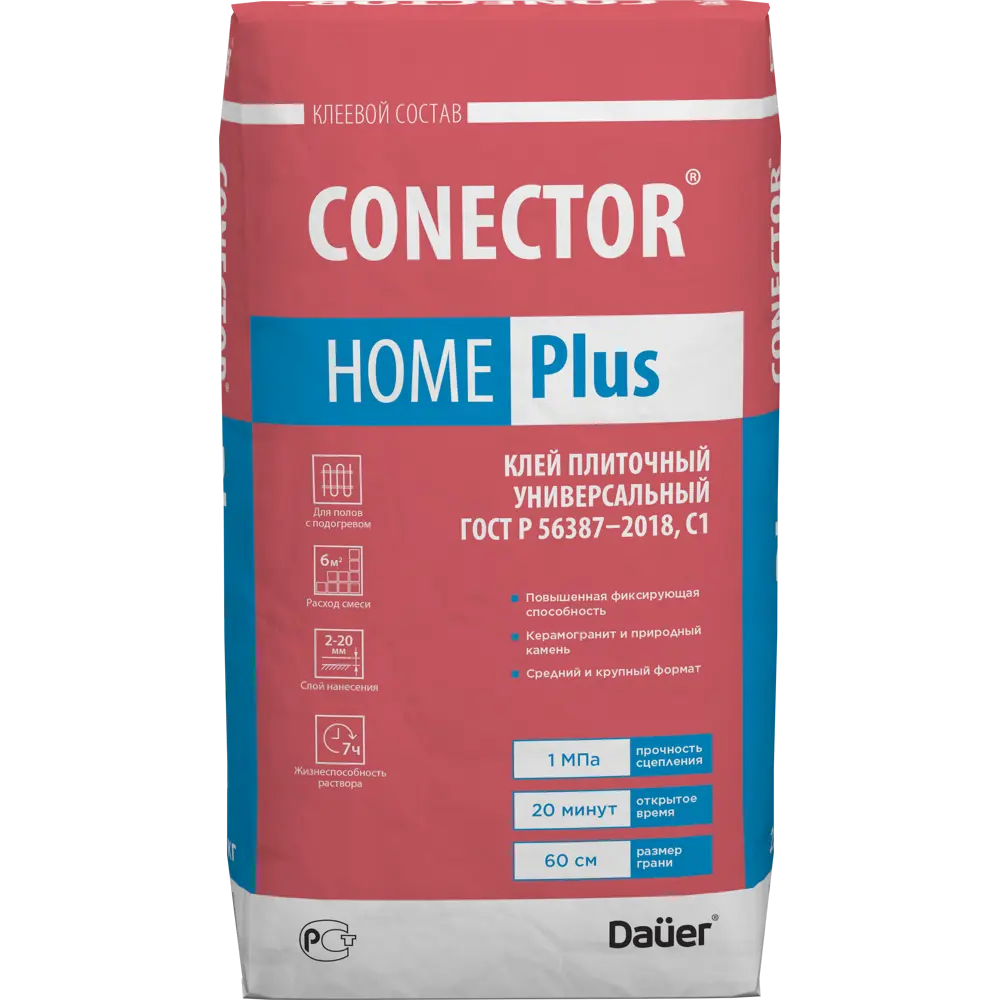 Клей для плитки Daüer Conector Home Plus 25 кг Dauer STLM-2207646