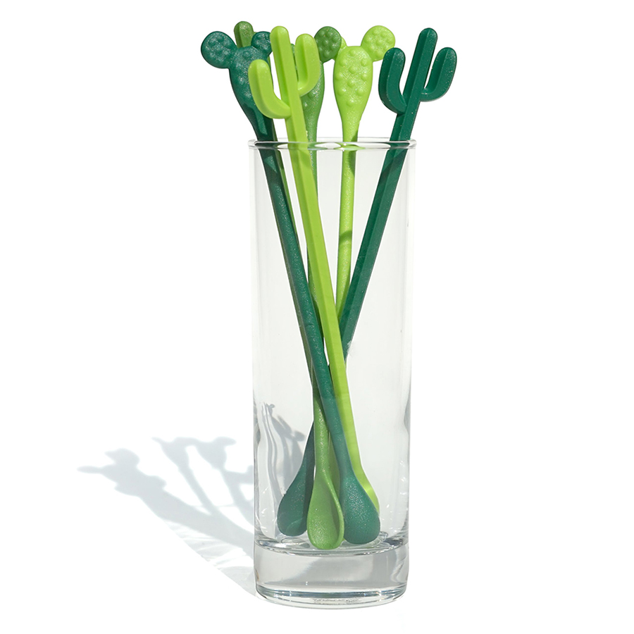 QL10286-GN Набор палочек для размешивания коктейля cactus Qualy 